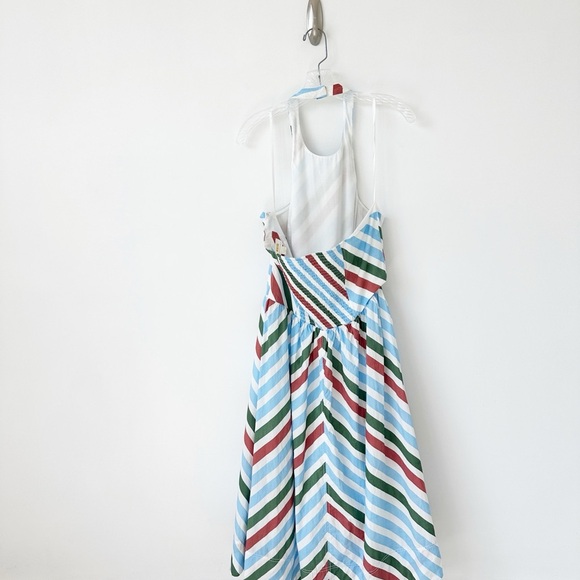 NWT Anthropologie Maeve Halter Midi Dress XL Striped $168 Blue White A-Line - Picture 9 of 11